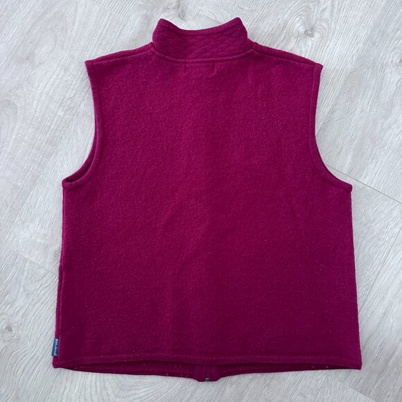 Women's Woolrich Quilted Wool Sweater Vest sz M - Red - Picture 4 of 11